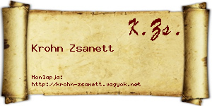 Krohn Zsanett névjegykártya